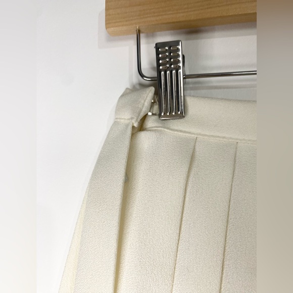 Vintage St Michael Pleated Cream Long Tennis Skirt Size 8 - Picture 6 of 14